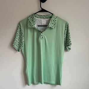 UTAH Green Polo Shirt with Patterned Sleeves